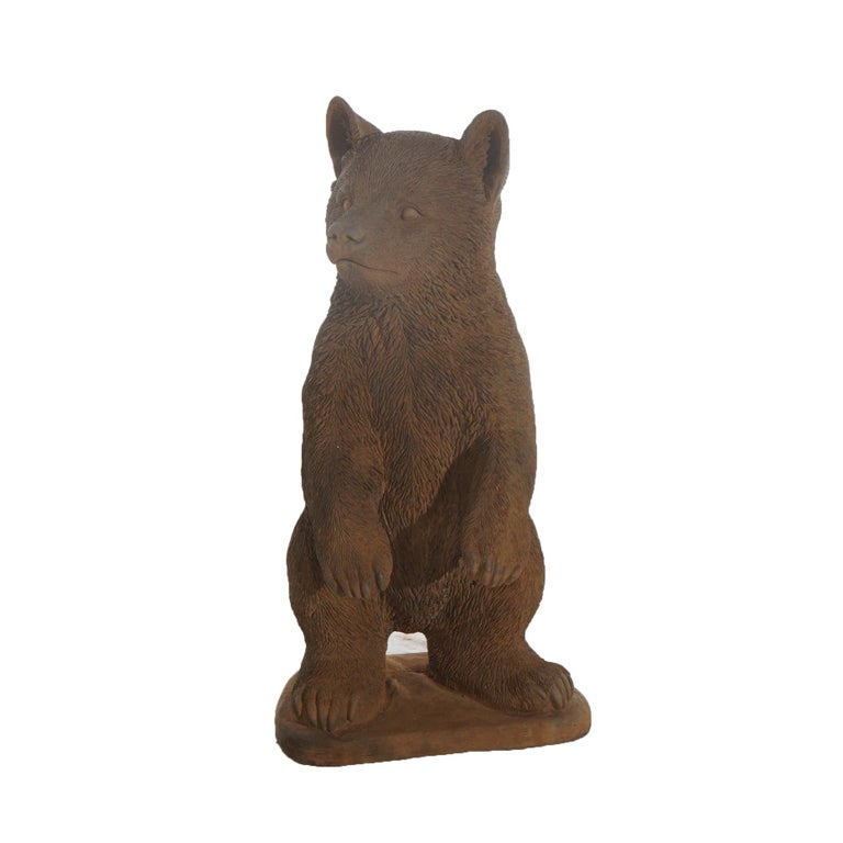 Bronze Finished Cast Hardstone Standing Black Bear Cub 20thC
