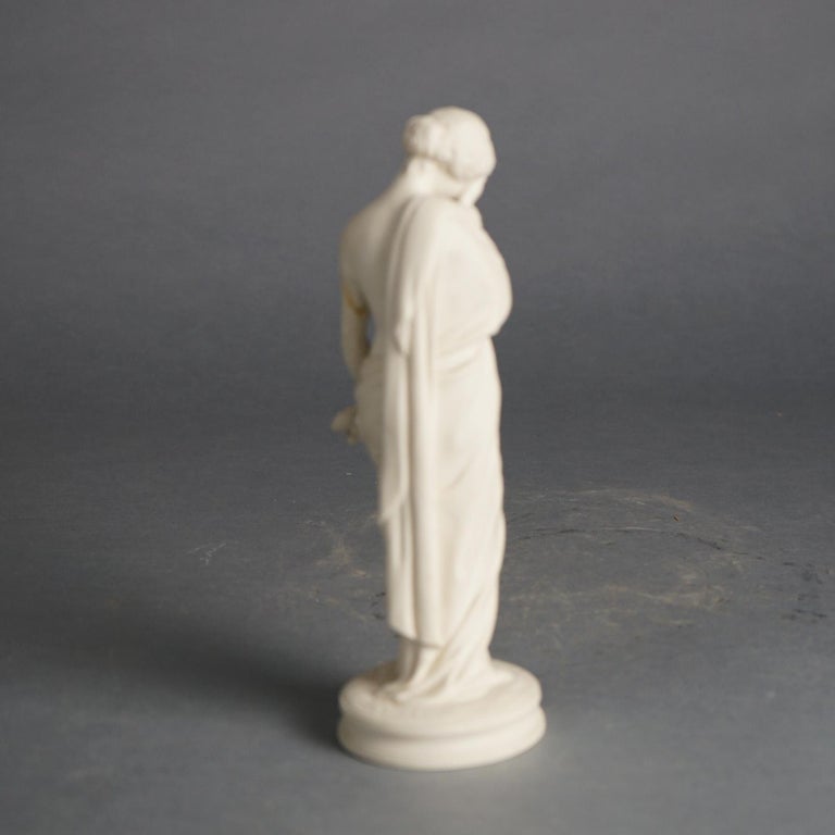 Antique Neoclassical Porcelain Figure of a Classical Woman in Mourning C1850