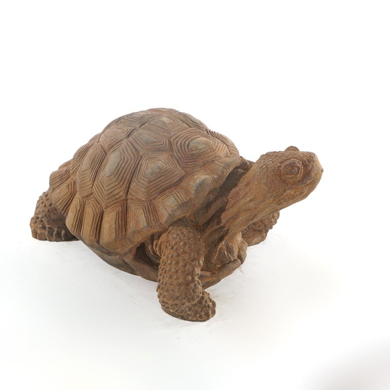 Bronze Finished Cast Hardstone Garden Tortoise 20thC