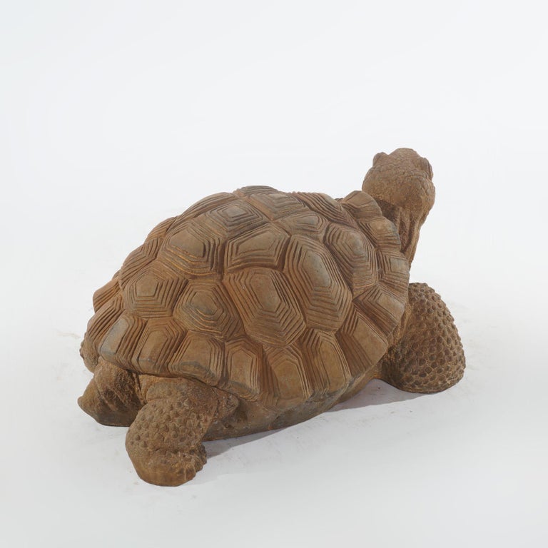 Bronze Finished Cast Hardstone Garden Tortoise 20thC