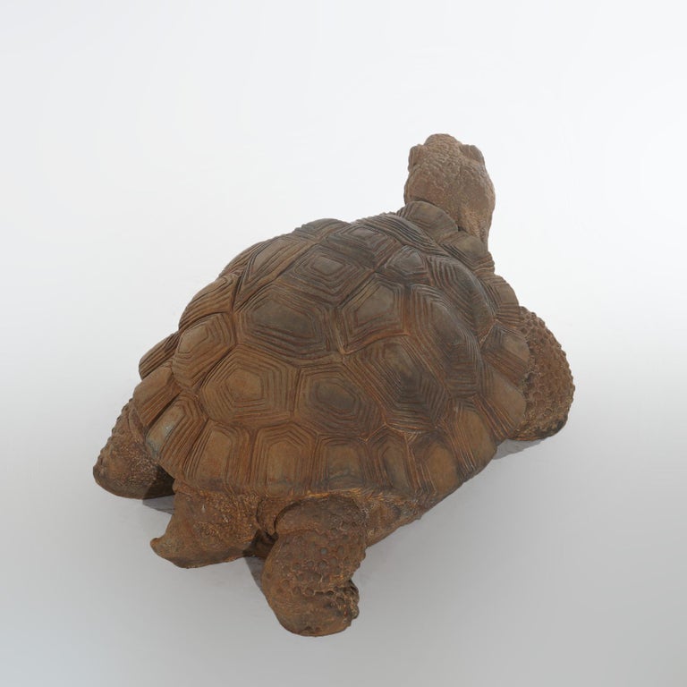 Bronze Finished Cast Hardstone Garden Tortoise 20thC