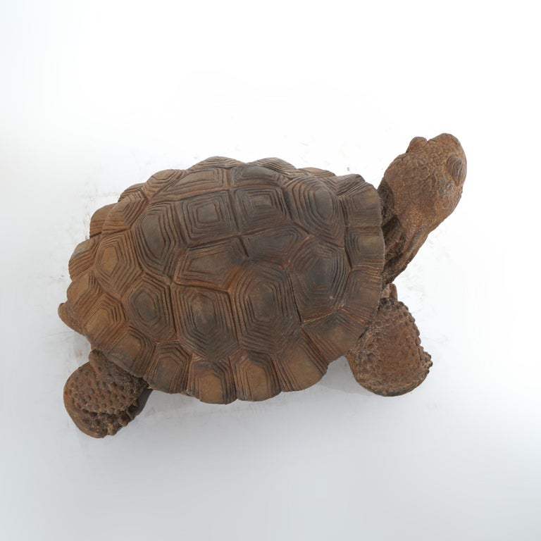 Bronze Finished Cast Hardstone Garden Tortoise 20thC