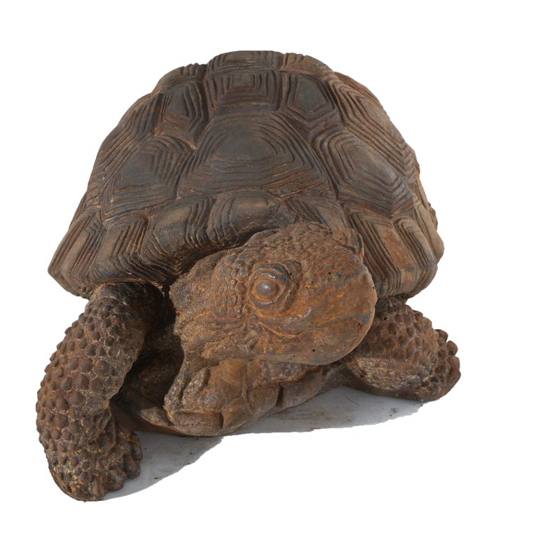 Bronze Finished Cast Hardstone Garden Tortoise 20thC