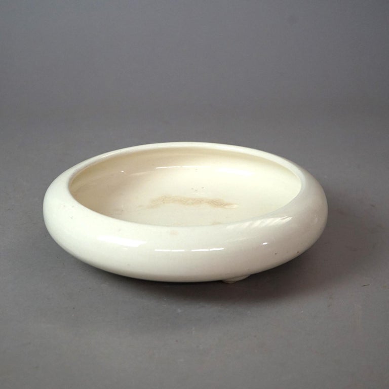 Antique Chinese Pottery Glazed & Footed Low Bowl Circa 1920