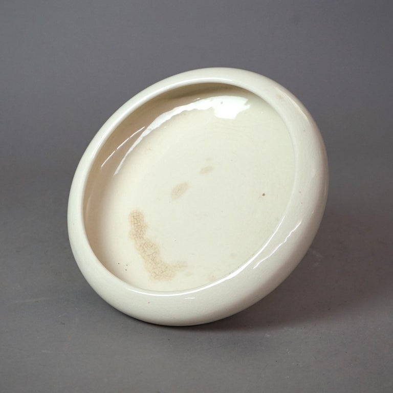 Antique Chinese Pottery Glazed & Footed Low Bowl Circa 1920