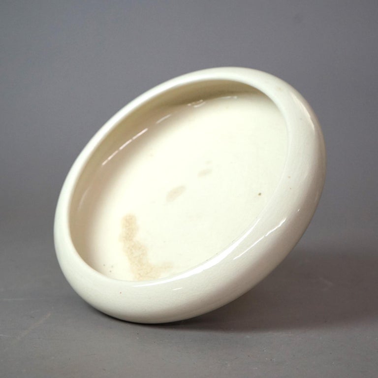 Antique Chinese Pottery Glazed & Footed Low Bowl Circa 1920