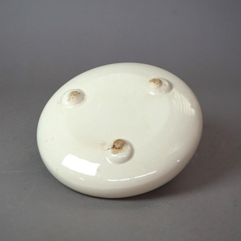 Antique Chinese Pottery Glazed & Footed Low Bowl Circa 1920