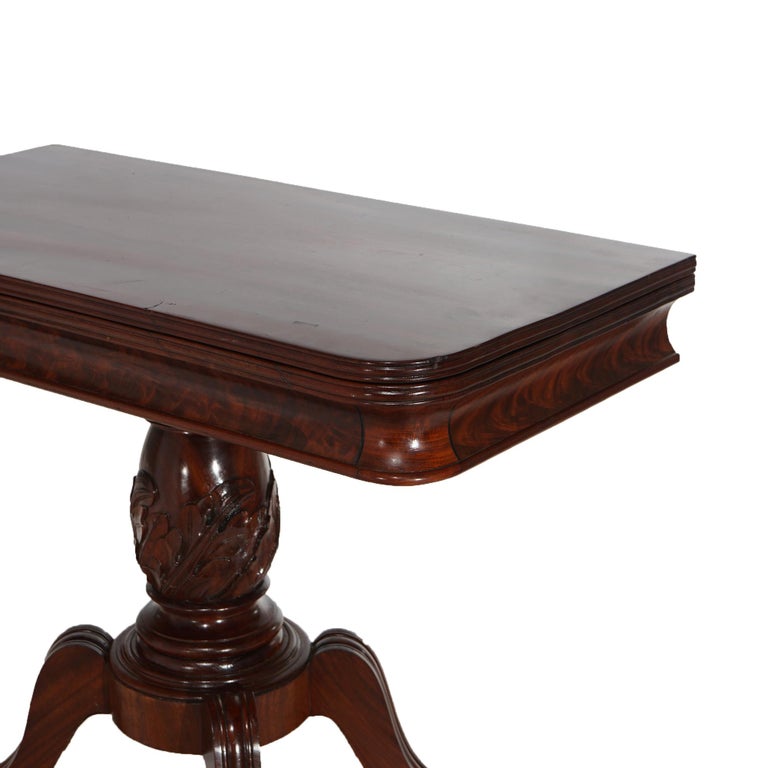 Antique Duncan Phyfe Carved Mahogany Card Table C1830’s