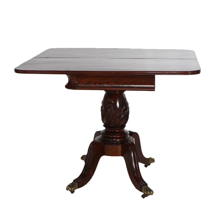 Antique Duncan Phyfe Carved Mahogany Card Table C1830’s