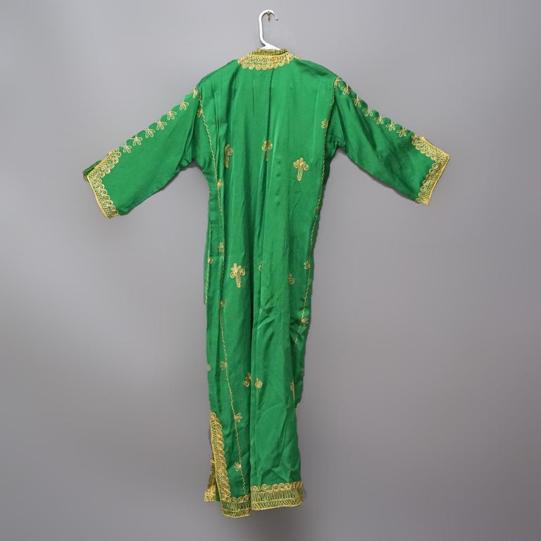 Vintage Moroccan Silk & Gold Metallic Needlework Robe 20th C