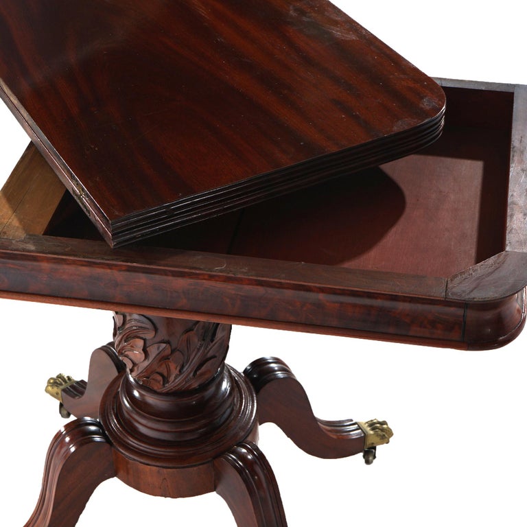 Antique Duncan Phyfe Carved Mahogany Card Table C1830’s