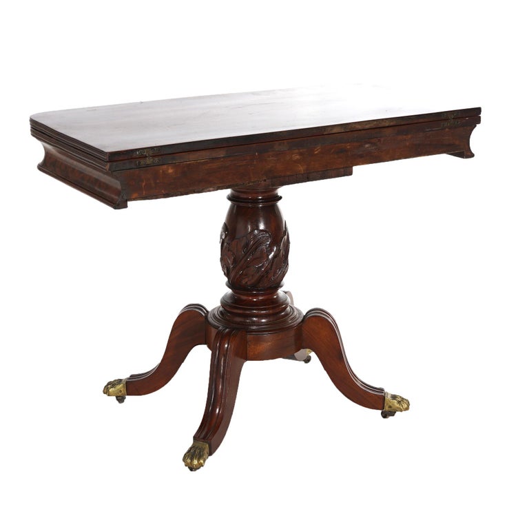 Antique Duncan Phyfe Carved Mahogany Card Table C1830’s