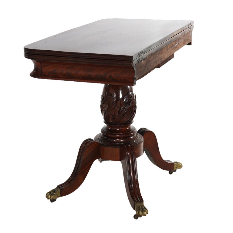 Antique Duncan Phyfe Carved Mahogany Card Table C1830’s