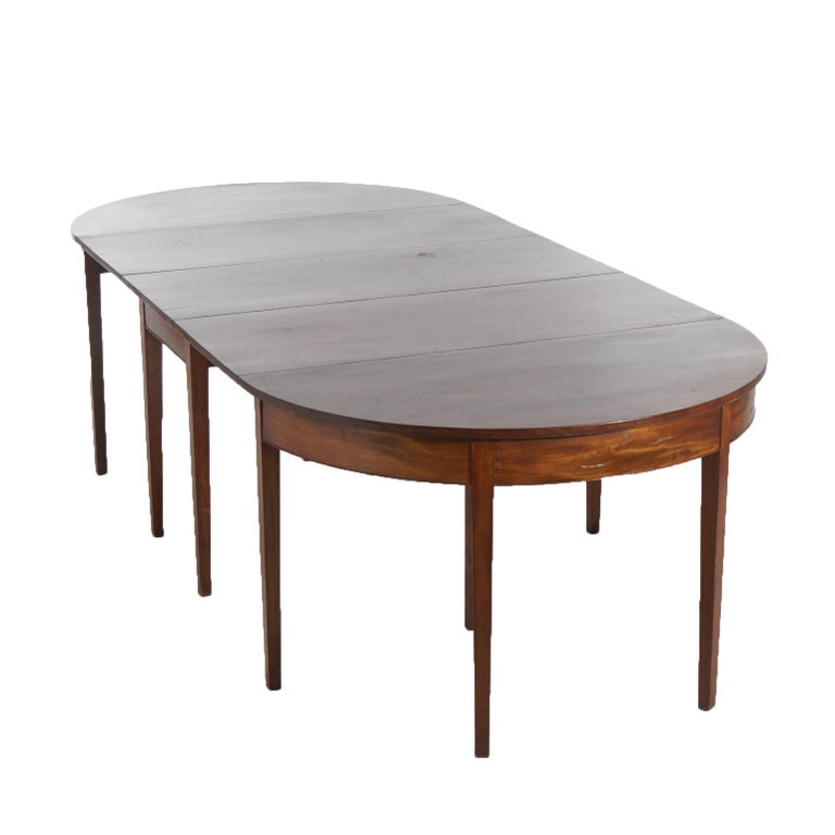 Antique Hepplewhite Three Section Mahogany Banquet Table c1830