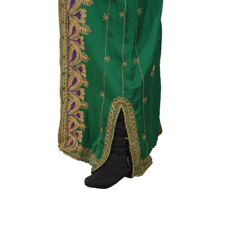 Vintage Moroccan Silk & Gold Metallic Needlework Robe 20th C