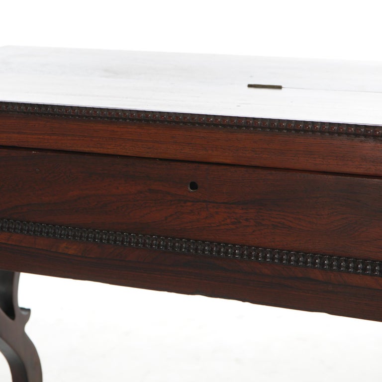 Antique Victorian Melodeon Rosewood Desk with Scroll Form Legs C1860