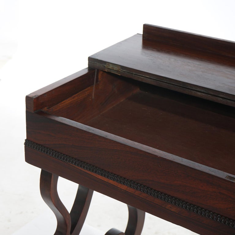 Antique Victorian Melodeon Rosewood Desk with Scroll Form Legs C1860