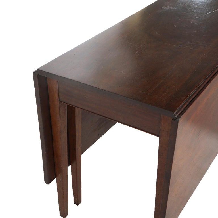 Antique Hepplewhite Three Section Mahogany Banquet Table c1830