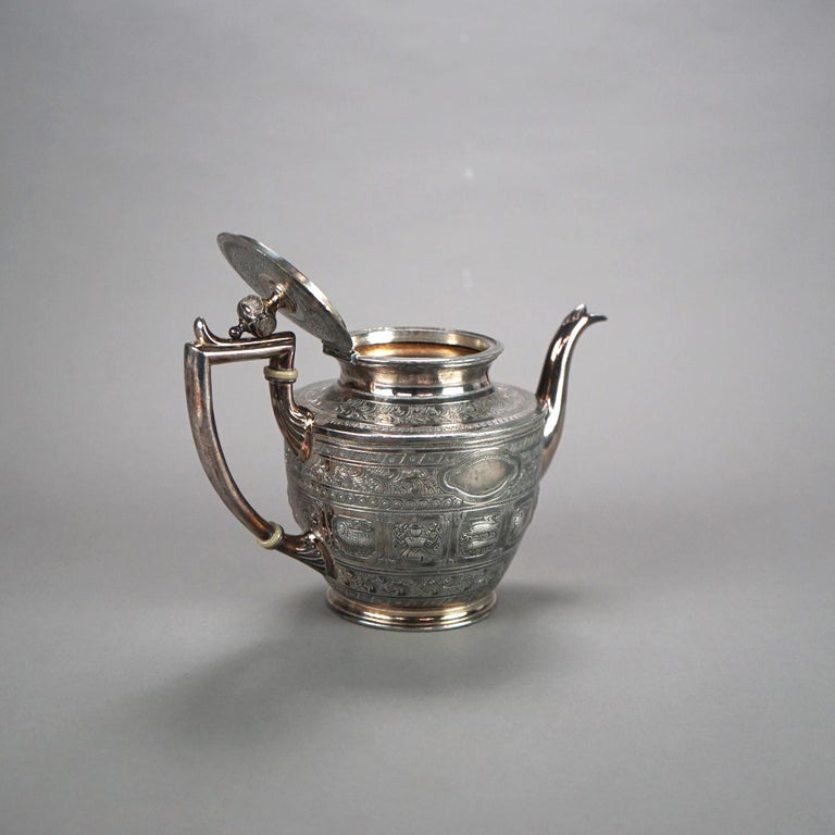 Antique Silver Plated Figural Teapot C1890
