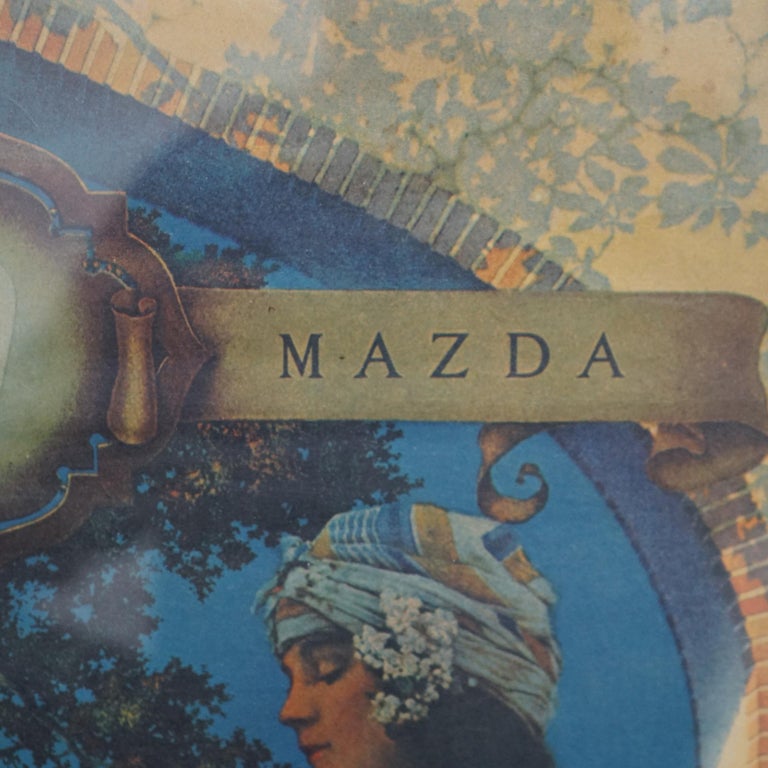 Large Antique Maxfield Parrish Art Deco Print "Lamp Seller of Baghdad" c 1920