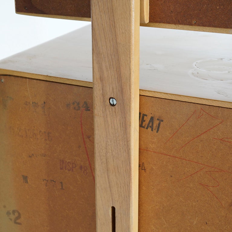 Mid Century Modern Heywood Wakefield Dresser & Mirror in Wheat, Circa 1950