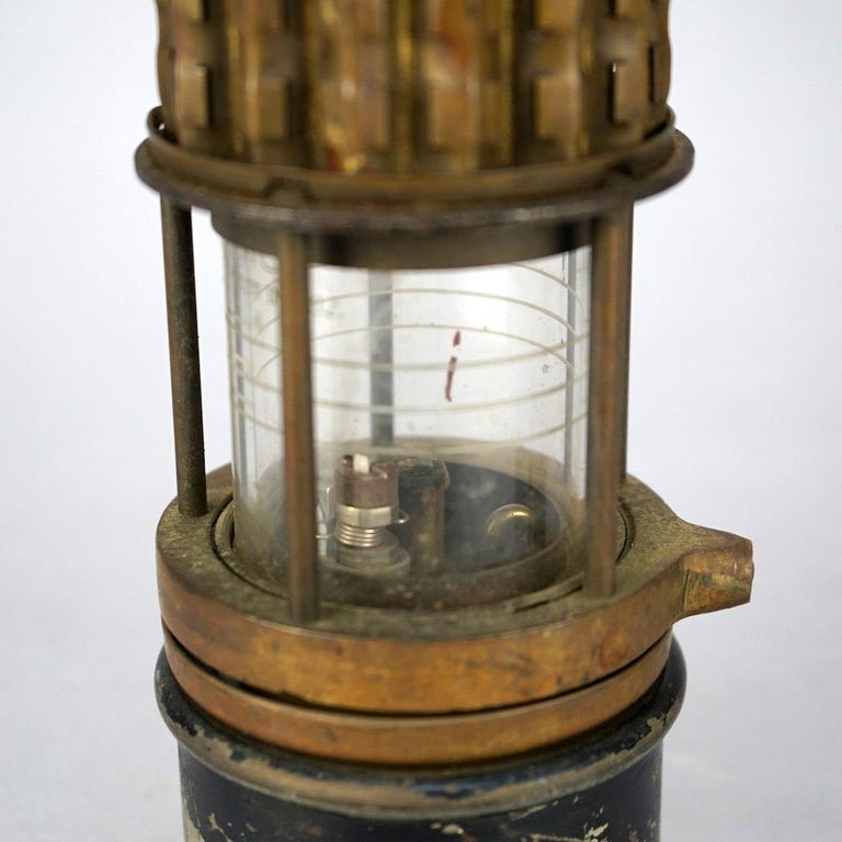 Antique Wolf Safety Lamp of America Co. New York, Coal Miners Lamp, 19th C