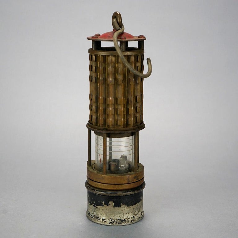 Antique Wolf Safety Lamp of America Co. New York, Coal Miners Lamp, 19th C