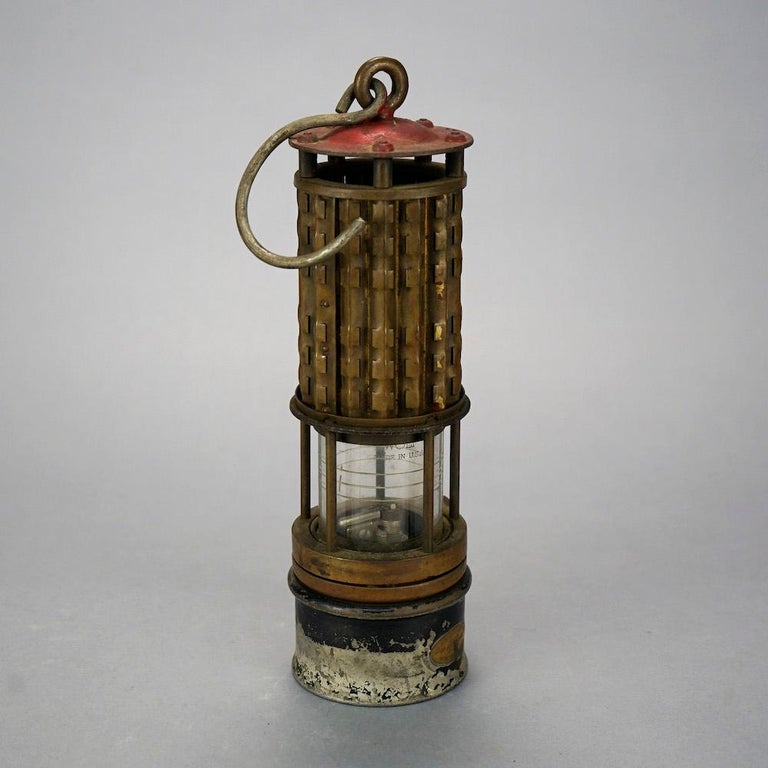 Antique Wolf Safety Lamp of America Co. New York, Coal Miners Lamp, 19th C