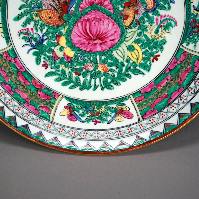 Antique Chinese Rose Medallion Porcelain Charger, circa 1920