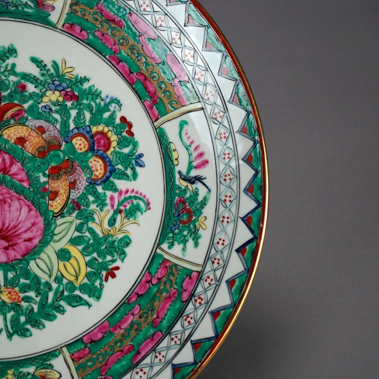 Antique Chinese Rose Medallion Porcelain Charger, circa 1920