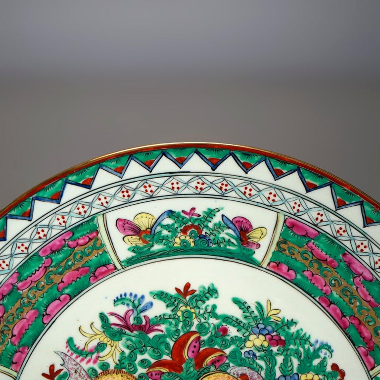 Antique Chinese Rose Medallion Porcelain Charger, circa 1920