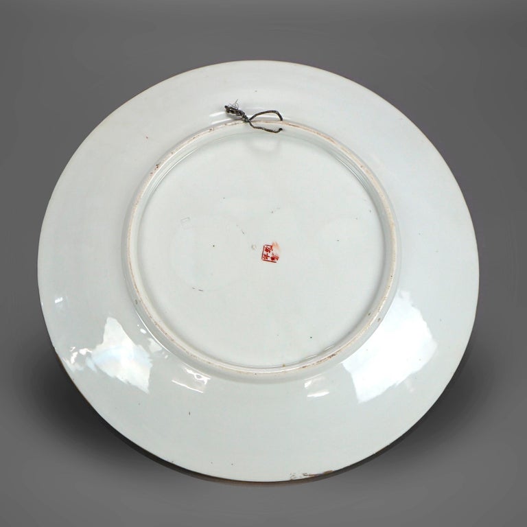 Antique Chinese Rose Medallion Porcelain Charger, circa 1920
