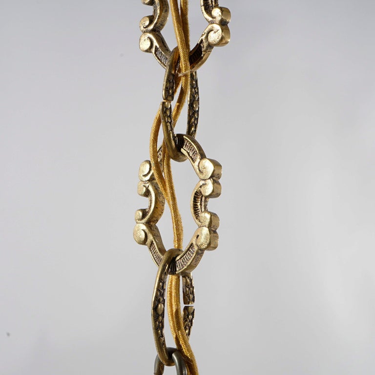 Antique French Empire Style Ebonized Bronze Twelve-Light Chandelier, Early 20thC