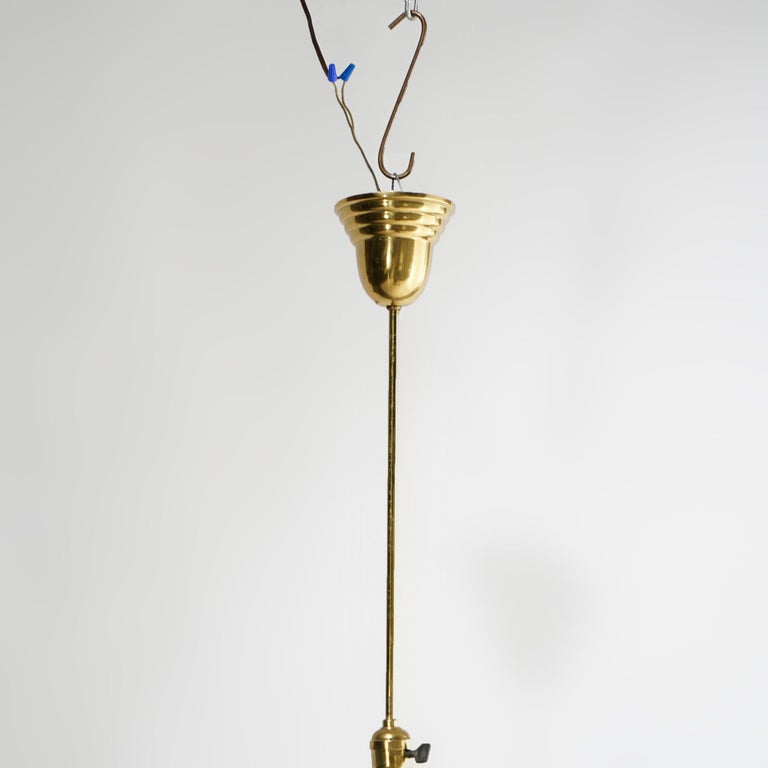Antique Brass Hanging Hall Light Fixture Circa 1920