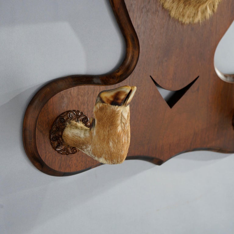 Antique Deer Mount Hall Hat Rack Circa 1930