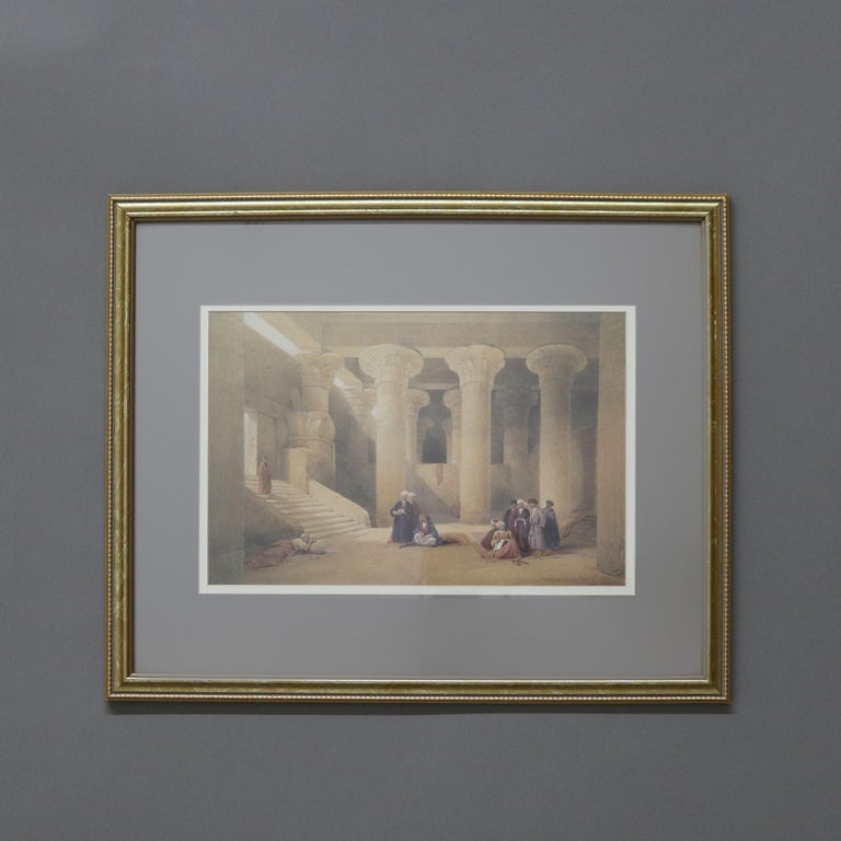 Pair Antique Prints of The Hypaethral Temple at Philae & Esneh C1855
