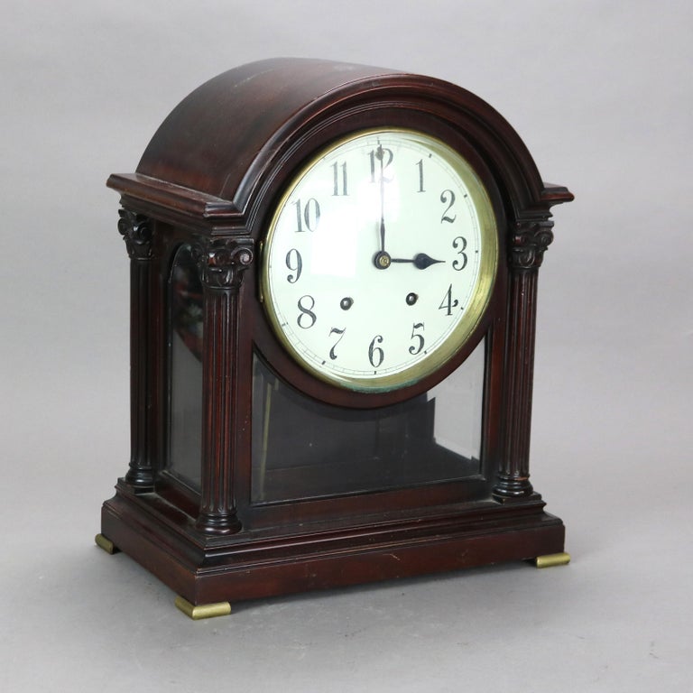 Antique Bailey, Banks and Biddle Neoclassical Mahogany Bracket Clock C1910