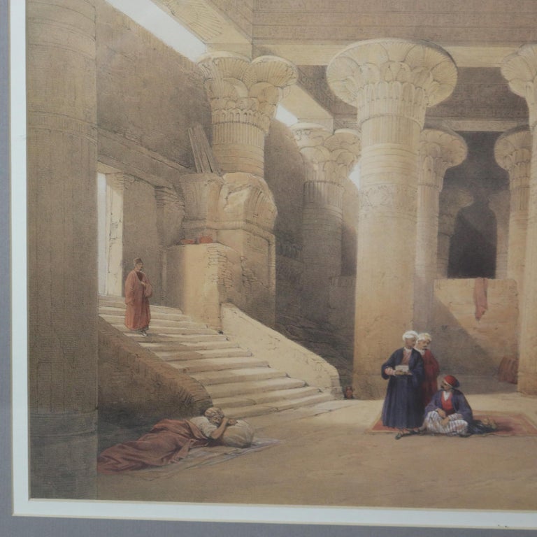 Pair Antique Prints of The Hypaethral Temple at Philae & Esneh C1855
