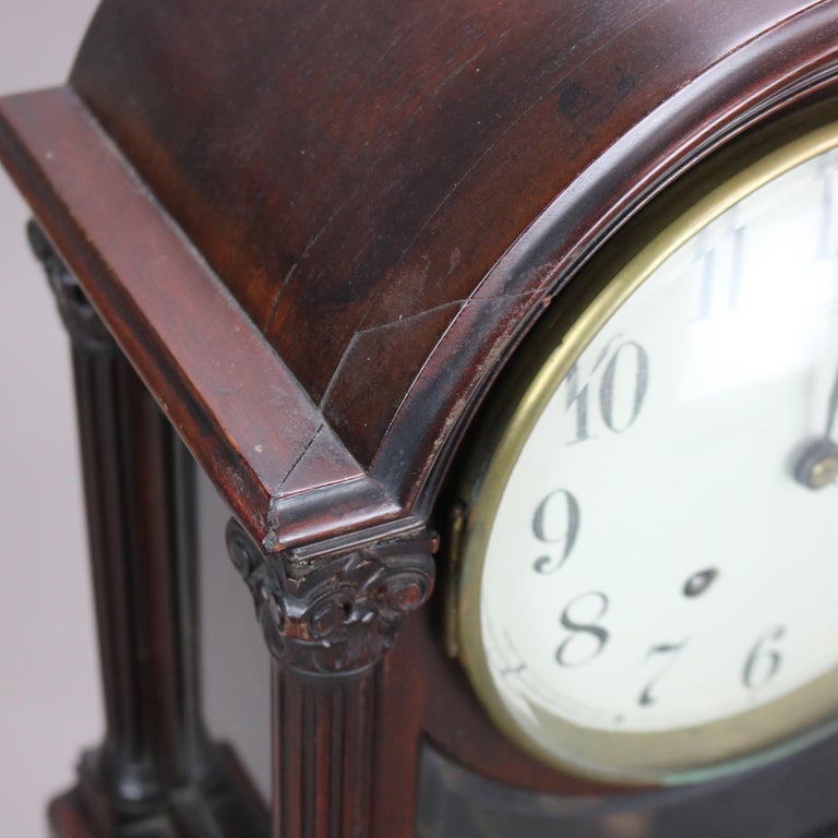 Antique Bailey, Banks and Biddle Neoclassical Mahogany Bracket Clock C1910
