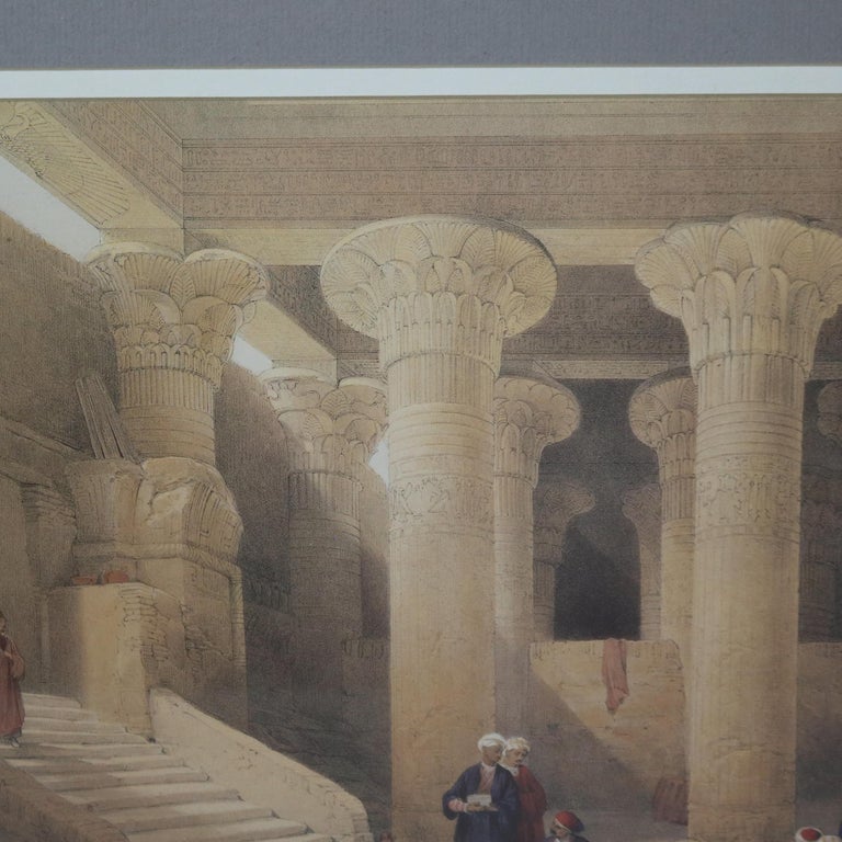 Pair Antique Prints of The Hypaethral Temple at Philae & Esneh C1855