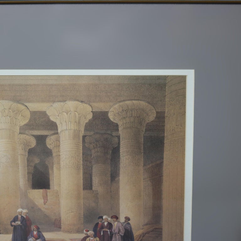 Pair Antique Prints of The Hypaethral Temple at Philae & Esneh C1855