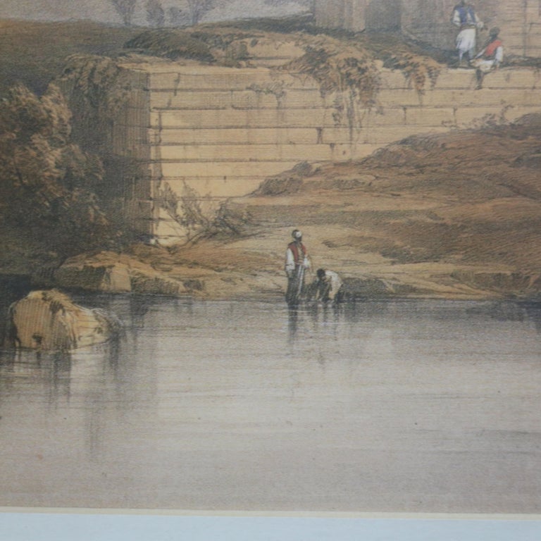 Pair Antique Prints of The Hypaethral Temple at Philae & Esneh C1855
