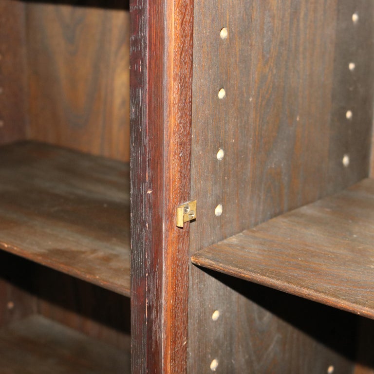 Antique Stickley School Arts & Crafts Mission Oak Double Door Bookcase C1910