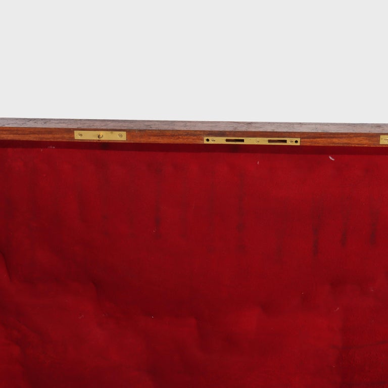 Large Antique Vermilion Mahogany Silver Chest with Gilt Metal Hardware C1880