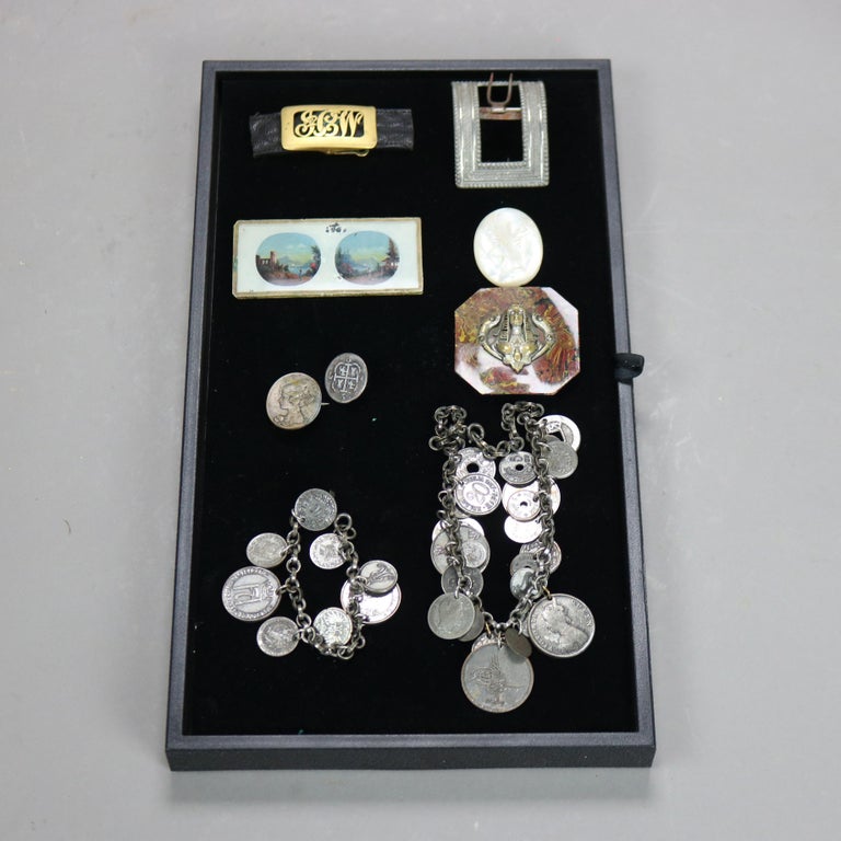 9 Pieces Of Various Antique Items 19thC