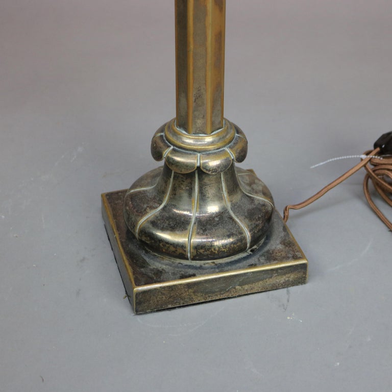 Antique Palmer & Co. Empire Bronze & Crystal Oil Lamp with Cut Glass Font C1840