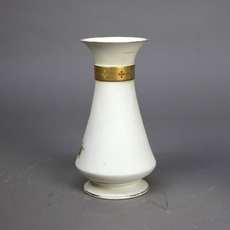 Pair of Antique Old Paris Porcelain Portrait Vases with Classical Women C1880