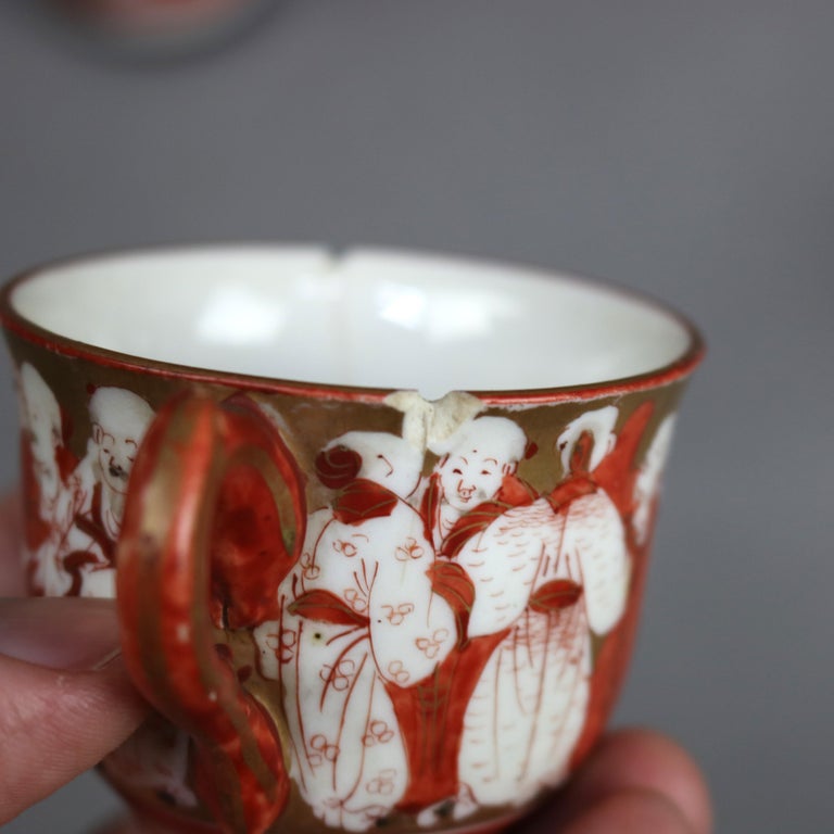 16 Piec79402es of Japanese Kutani Porcelain with Figures C1890