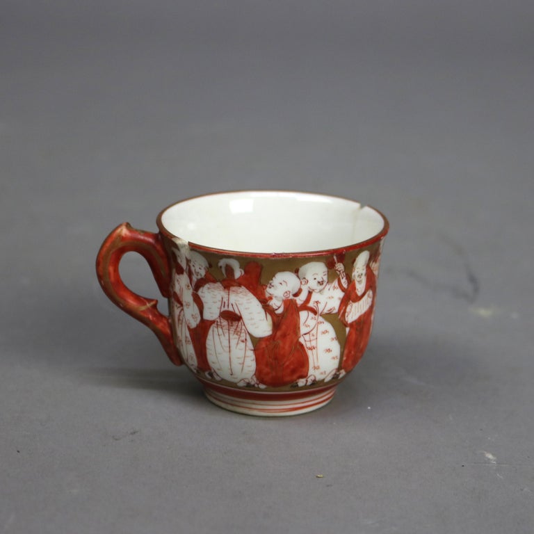16 Piec79402es of Japanese Kutani Porcelain with Figures C1890