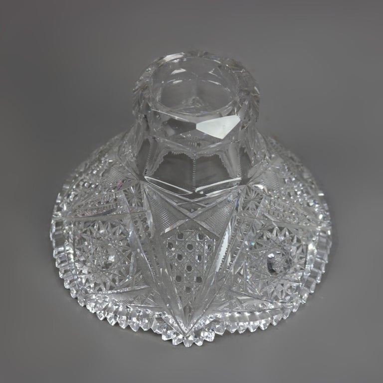 Antique 2 Piece Cut Glass Punch Bowl C1900